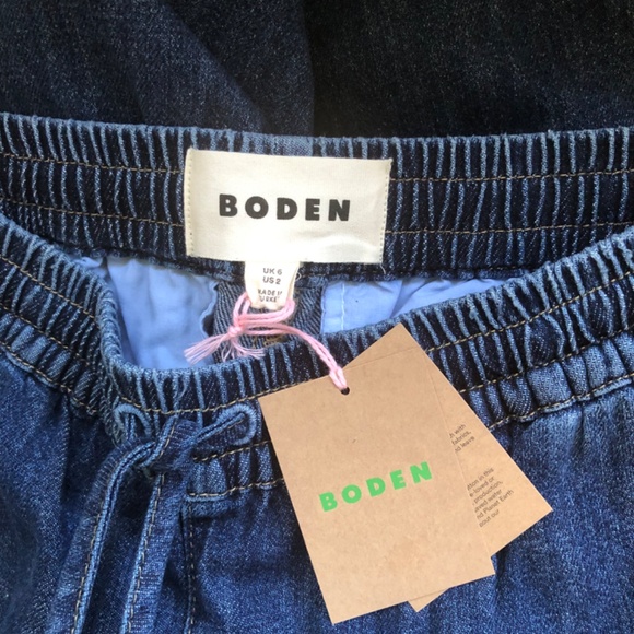 Boden Drawcord Denim Pants size 2 in Mid Wash Blue NWT - Picture 4 of 4